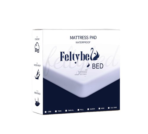 FELTYBED King Size Mattress Protector Waterproof, Soft Breathable Bed Mattress Cover with Deep Pocket 6"- 18", Noiseless & Washable Mattress Pad Cover for Home, Bedroom (White, King)