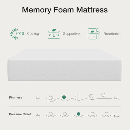 Novilla 14-Inch Full Memory Foam Mattress - Cooling Gel Foam for Pressure Relief | CertiPUR-US Certified