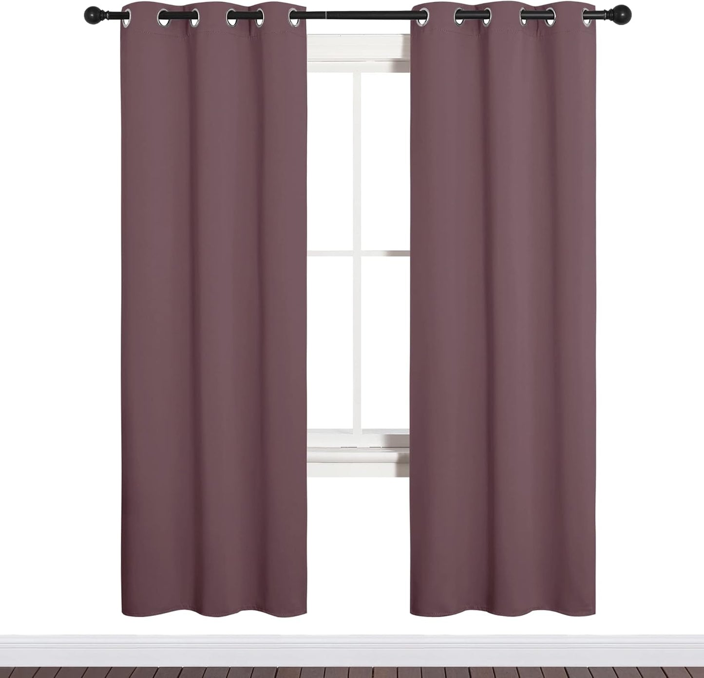 NICETOWN Blackout Curtain Panels - Thermal Insulated Draperies in Dry Rose | 34 x 72 Inches, 1 Pair