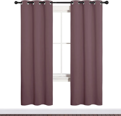NICETOWN Blackout Curtain Panels - Thermal Insulated Draperies in Dry Rose | 34 x 72 Inches, 1 Pair