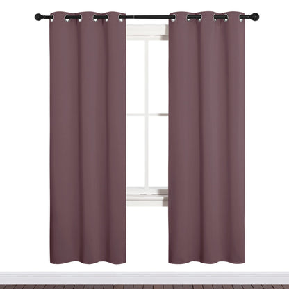 NICETOWN Bedroom Curtain Panels Blackout Draperies, Dry Rose, 1 Pair, 34 by 72-inch, Thermal Insulated Solid Grommet Blackout Curtains/Drapes