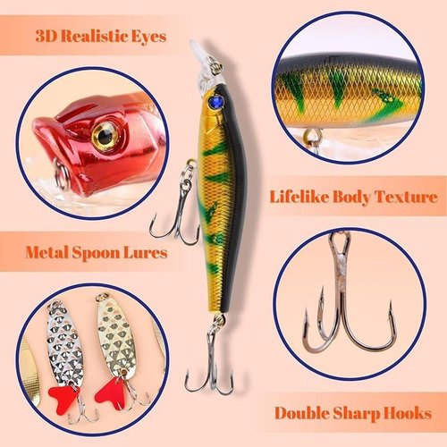 Advent Calendar Fishing Lures - 24 Days Countdown Gift for Men & Teens | Perfect Christmas Surprise