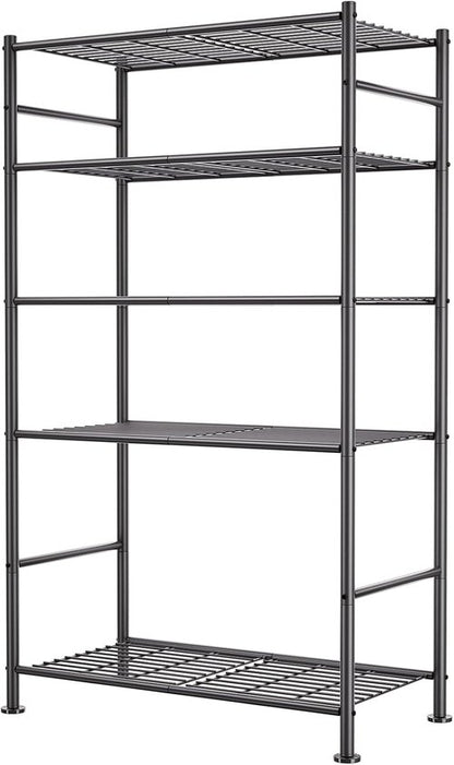BolDuck 5-Tier Metal Shelf Organizer - Adjustable Space-Saving Storage Rack for Garage, Closet, Kitchen | 33.07”Wx12.6”Dx72.04”H, Black
