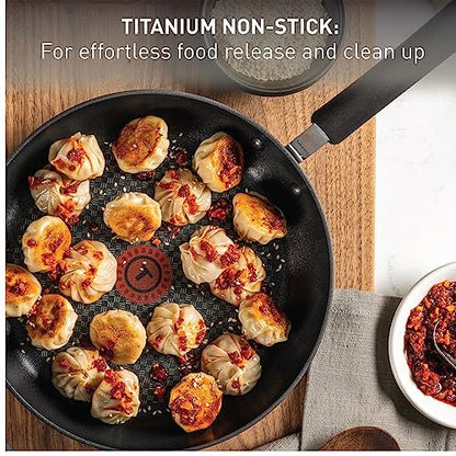 T-fal Ultimate Hard Anodized Non Stick Jumbo Cooker With Lid & Helper Handle 5 Quart, Oven Broiler Safe 400F, Lid Safe 350F, Cookware, Deep Frying Pan, Skillet, Pots and Pans, Dishwasher Safe, Grey