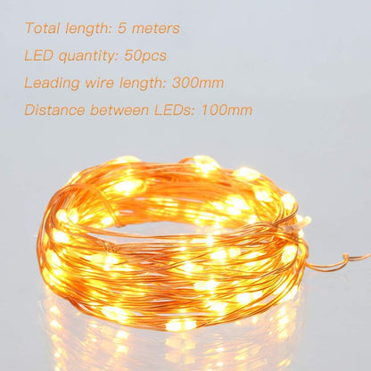 Ariceleo LED String Light Bundle - 16.4ft Battery & USB Powered for Versatile Lighting