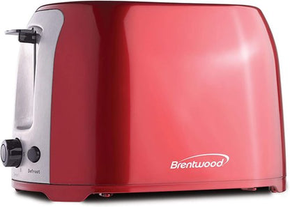 Brentwood TS-292R Cool Touch 2-Slice Toaster - Extra Wide Slots | Stylish Red Finish
