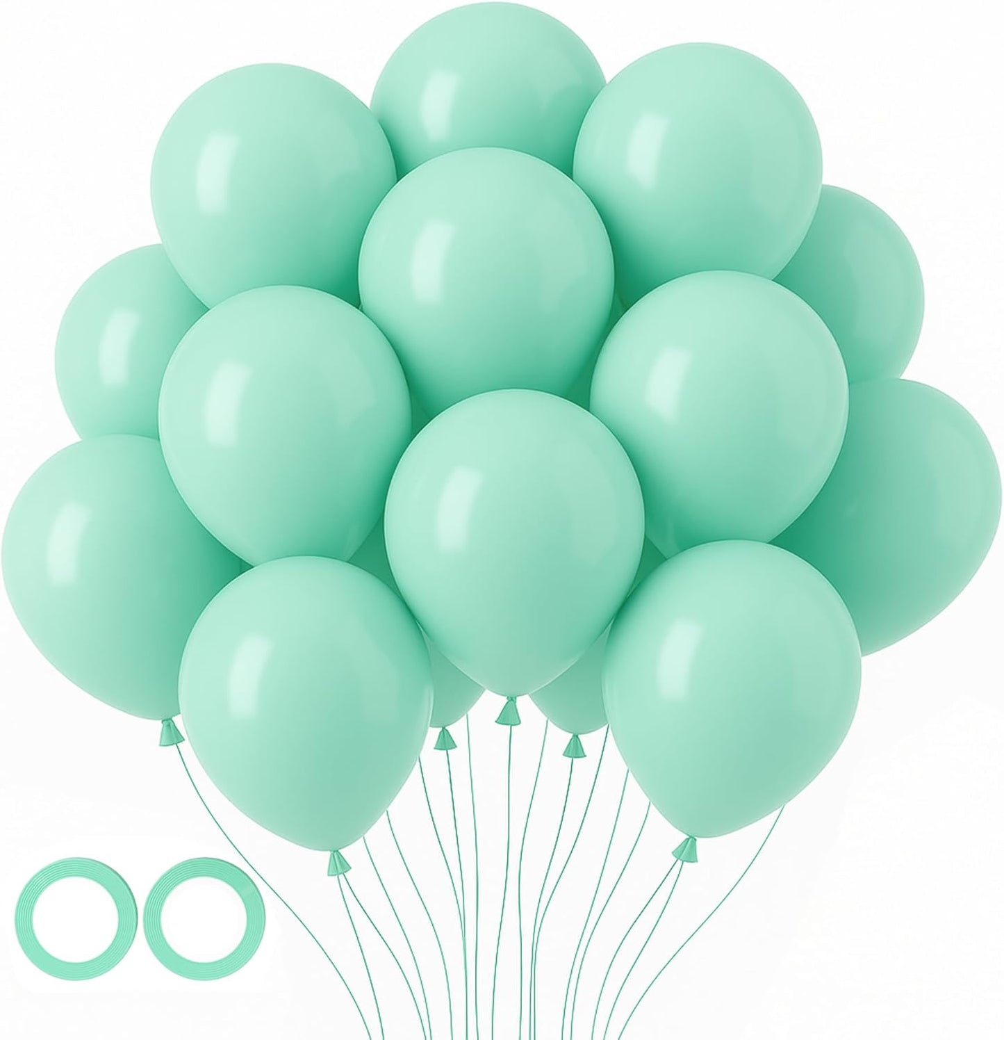 Voircoloria 105pcs Mint Green Balloons - 12 Inch Latex Party Balloons for Birthdays & Celebrations