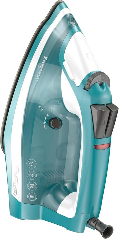 BLACK+DECKER IR16X Garment Steam Iron - One-Step Design with Stainless Nonstick Soleplate, Turquoise