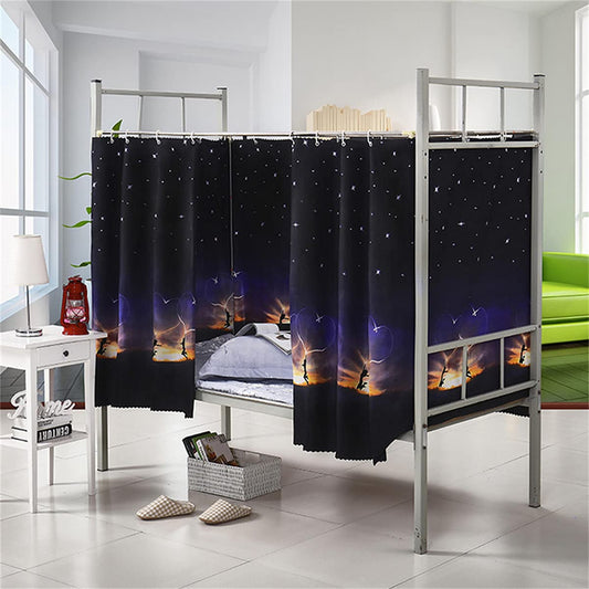 1 Piece Students Dormitory Bunk Bed Curtains Single Bed Tent Curtain Privacy Shading Blackout Breathable Dustproof Bed Canopy for College School