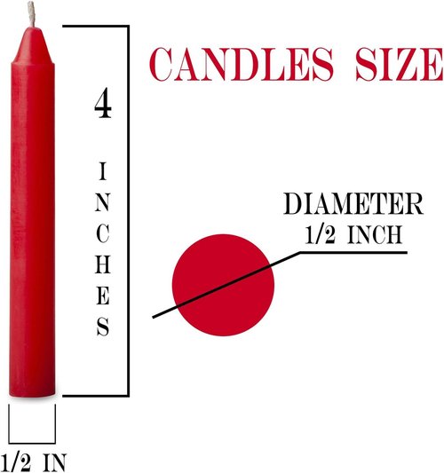 20pcs Christmas Tree Candles by [Brand Name] - Festive Decorations - 4 Inch x 0.5 Inch - 1.5 Hour Burn Time - Red