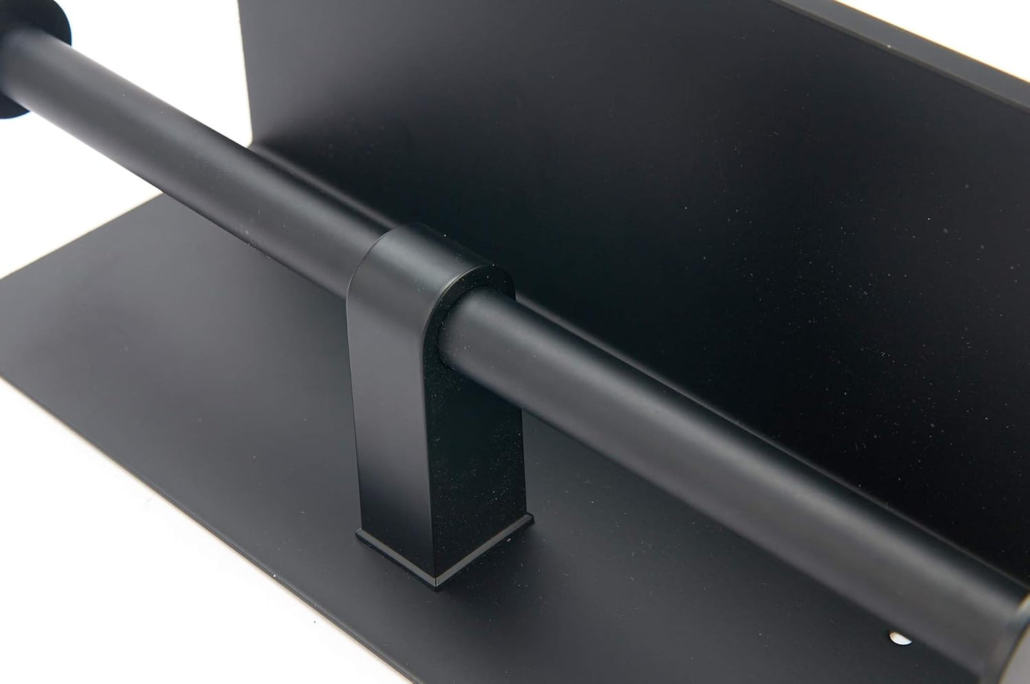 BGL 304 Stainless Steel Double Toilet Paper Holder - Matte Black Wall-Mounted Design with Shelf