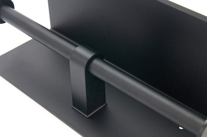 BGL 304 Stainless Steel Double Toilet Paper Holder - Matte Black Wall-Mounted Design with Shelf