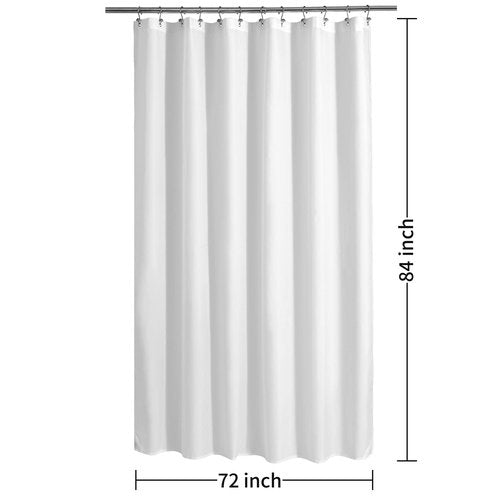ALYVIA SPRING Extra Long Fabric Shower Curtain Liner Waterproof - 72" x 84", Soft & Lightweight XL Shower Curtain with Magnets, Machine Washable - 72x84, White