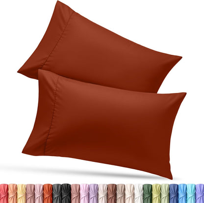 Utopia Bedding Queen Pillow Cases | Soft Brushed Microfiber - 2 Pack, Envelope Closure, 20 x 30 Inches (Orange)