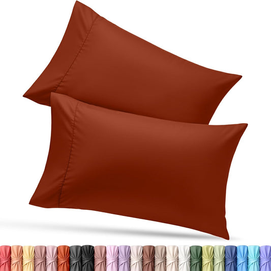 Utopia Bedding Queen Pillow Cases | Soft Brushed Microfiber - 2 Pack, Envelope Closure, 20 x 30 Inches (Orange)