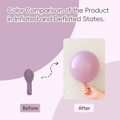 Skiennix Dusty Purple Balloon Set - 120 Pieces in 5-18 Inch Sizes for Boho Bridal & Baby Shower Decor