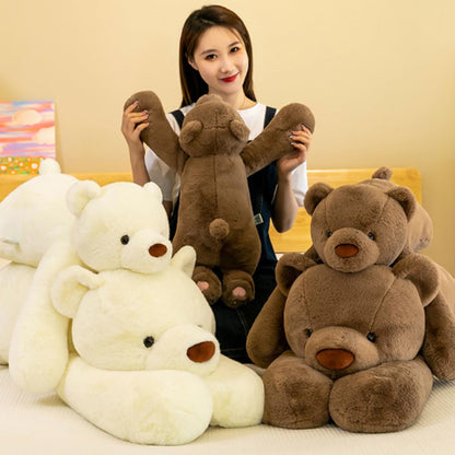 SNOWOLF Large Bear Stuffed Animals, 31.5" Brown Bear Plush Throw Pillow Super Cute Kawaii Plushie Toys Gifts for Boys Girls Adults, 80cm, Brown