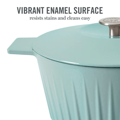 Martha Stewart Eastholm 3-Quart Enameled Cast Iron Dutch Oven - Martha Blue