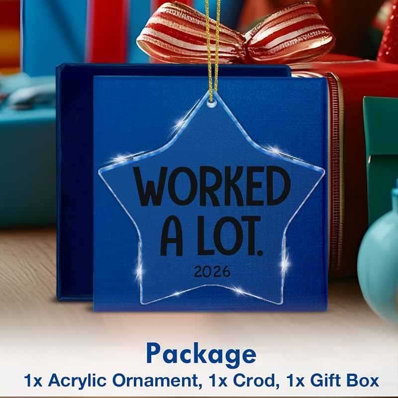 Funny Work Christmas Ornament – Star Shaped Acrylic Gift for Coworkers