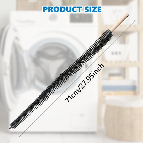 Full-Bristle Dryer Vent Cleaner Brush - Flexible 27.95-Inch Lint Removal Tool for Deep Cleaning & Efficiency