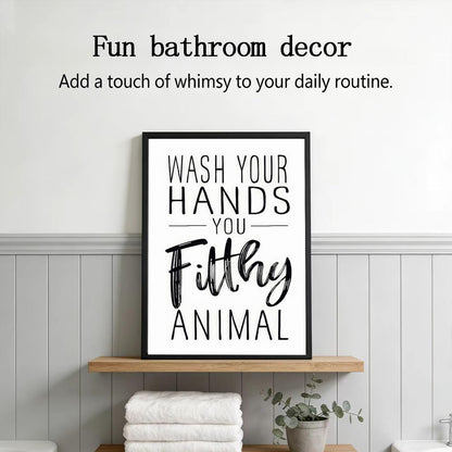 XRNDUYZP Black and White Bathroom Canvas Wall Art - Funny Quotes Poster Print for Kids' Washroom | 8x10 in