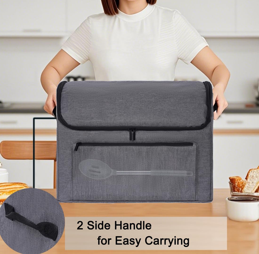 Slow Cooker Cover Bag for Ninja Foodi Possible Cooker Pro, Durable Dust Cover with Front Pocket Handle, Scratch Water Resistant, Gray
