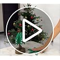 Wood Christmas Coasters Set with Tree Holder, 4 Natural Beech Holiday Drink Protectors
