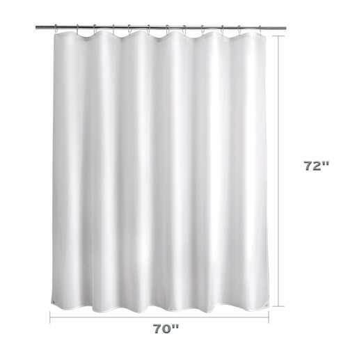 Titanker Waterproof Fabric Shower Curtain Liner Washable, Cloth Shower Liner with Magnets, White Shower Liner Soft Fabric, Lightweight Shower Curtain Liner, 70x72 Inches
