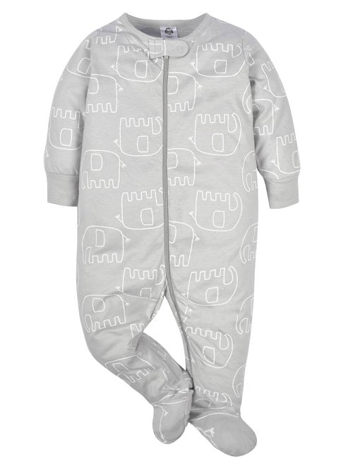 Gerber Unisex Baby 4 Pack Sleep 'N Play Footie Animals Green Newborn