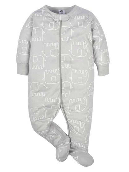 Gerber Unisex Baby 4 Pack Sleep 'N Play Footie Animals Green Newborn