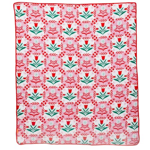 Scandinavian-Inspired Quilted Throw Blanket - Reversible Lightweight Cotton Blend