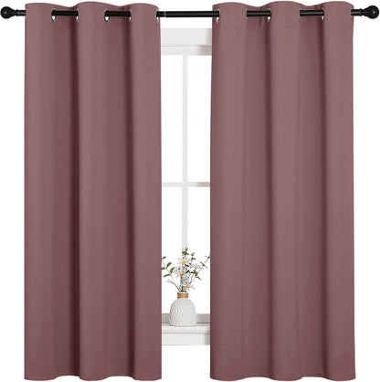 NICETOWN Room Darkening Curtains - Thermal Insulated Drapes for Bedroom | Dusty Bean Paste, 2 Panels, 42x63