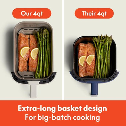 Bella 4Qt Slim Air Fryer - EverGood™ Ceramic Nonstick, Adjustable Temp, 6 Cooking Presets, Plum Color