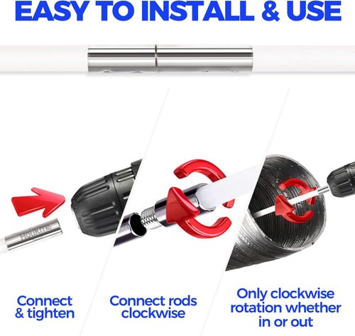 Holikme 30 Feet Dryer Vent Cleaner Kit - Flexible Lint Brush with Drill Attachment for Easy Cleaning