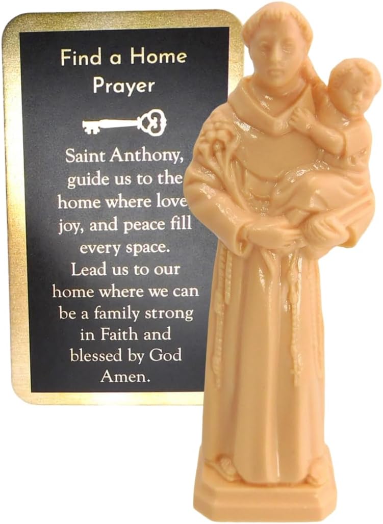 Westmon Works St. Anthony Home Finder Statue - Prayer Card Kit for Home Finding | Made in the USA