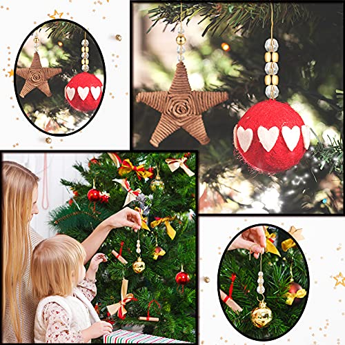 Christmas Ornament Hooks 35 Pack Gold Wire Acrylic Crystal Hangers 5 Styles