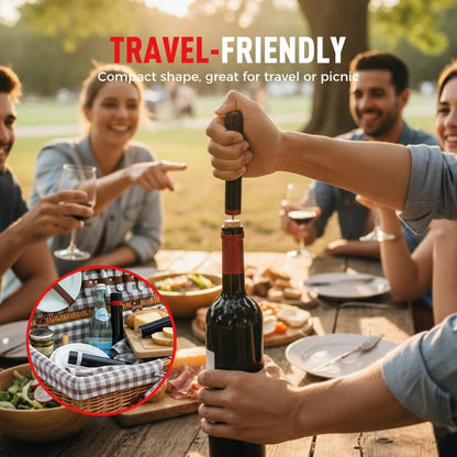Wine Bottle Opener, Pocket Air Pressure Pump Wine Bottle Opener, Portable Wines Cork Open Bottles Tool, Mini Travel Corkscrew Quick Bottles Opening for Home Restaurant Party (Gold)