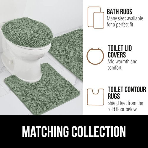 GORILLA GRIP Bath Rug Mat 70x24, Soft Absorbent Chenille, Quick Dry Microfiber Mats, Rubber Backing Washable Shower Floor Rugs, Bathmat Runner, US Designed Bathroom Home Decor Accessories Sage Green