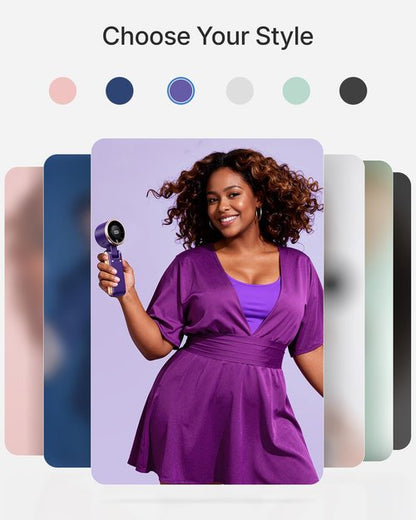 Bearwind Portable Handheld Turbo Fan - 5 Gear High Speed 4000mAh Rechargeable Mini Personal Hand Fan Blow Cold Air, Battery Operated Travel Essentials, Beach Vacation, Gifts for Women, Men (Purple)