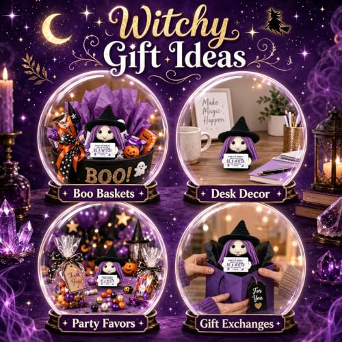 Witchy Gift for Women - Handmade Crochet Witch Decor for Halloween & Home