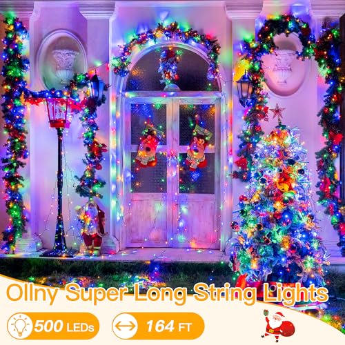 Outdoor Christmas String Lights 164ft 500 LED Multicolor Waterproof with Modes