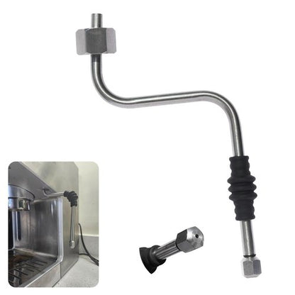 Stainless Steel Steam Wand Upgrade with One Hole Tip Nuzzle, Heat Insulating Rubber Sleeve, Coffee Steam Pipe, Fit for Rancilio Silvia V1/V2, Gaggia Classic, Delonghi Stilosa Espresso Machine