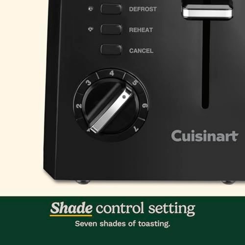 Cuisinart CPT-122BK 2-Slice Toaster - Compact Design with 7 Shade Settings & Bagel Slots | Black