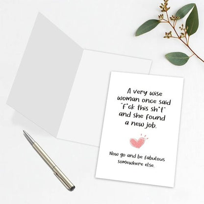 Leinessy Funny New Job Congrats Card for Bestie, Coworker Leaving Farewell Card, Be Fabulous Somewhere Else