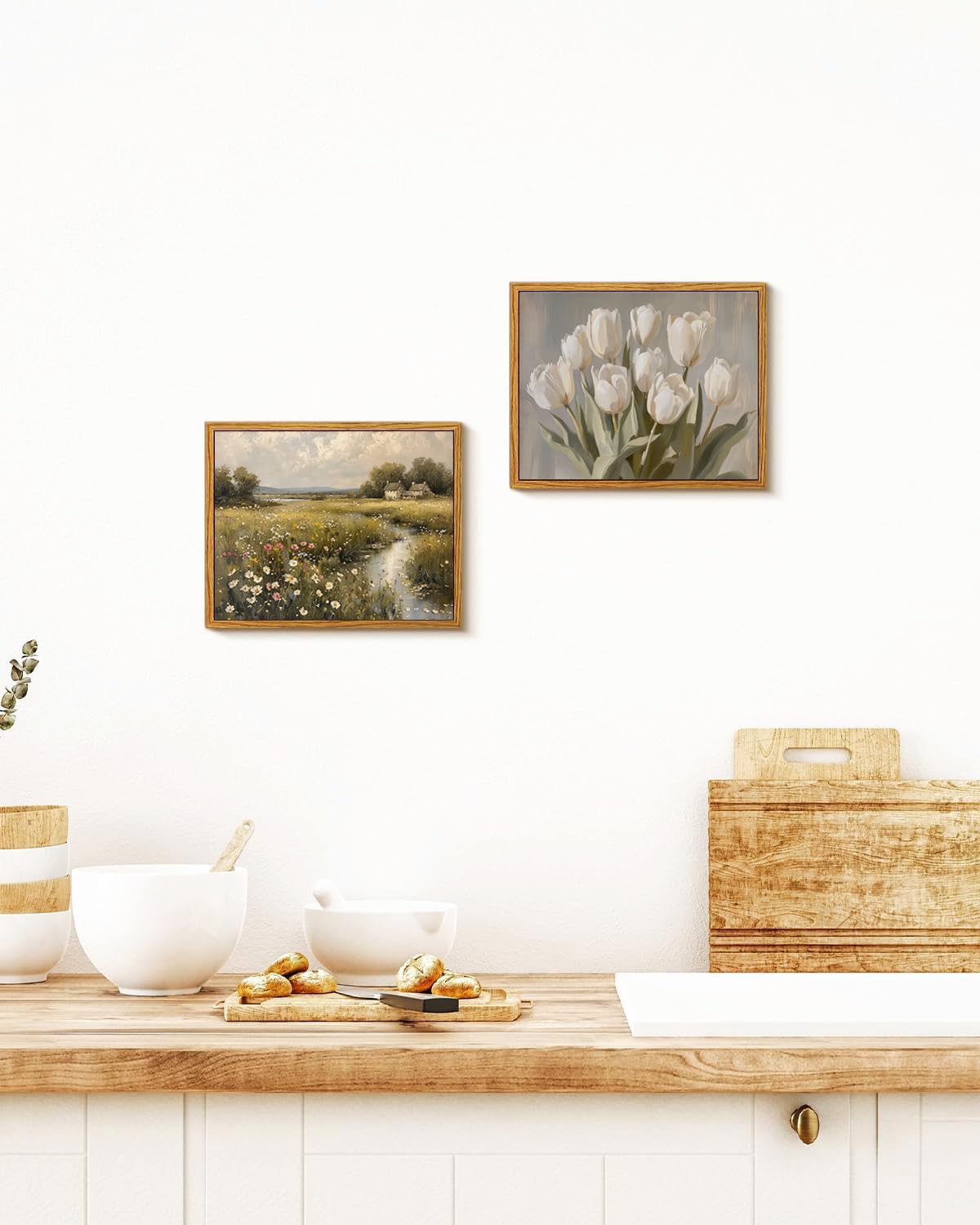 MTFBWY Vintage Tulip Wall Art - Sturdy Framed Botanical Canvas Print | Antique Flower Oil Painting, 8x10 Inch