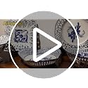 Porcelain Fruit Bowl with Drainage Hollow Design Hand Painted Floral Decor