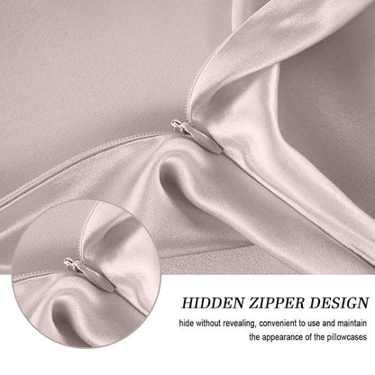 Jocoku 100% Mulberry Silk Pillowcases Set of 2 – King Apricot Gray Variation