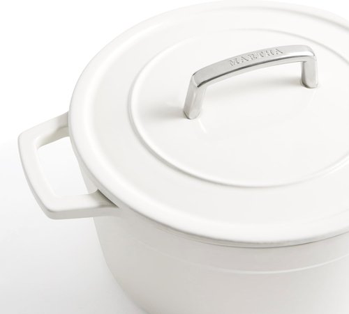 Martha by Martha Stewart 7 QT Enameled Cast Iron Dutch Oven with Lid - Elegant Crescent Moon Color