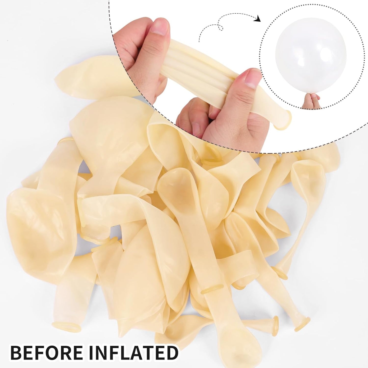 RUBFAC Clear Balloons - 129pcs in Various Sizes (5-18 Inches) for Birthday, Baby Shower & Wedding Decor