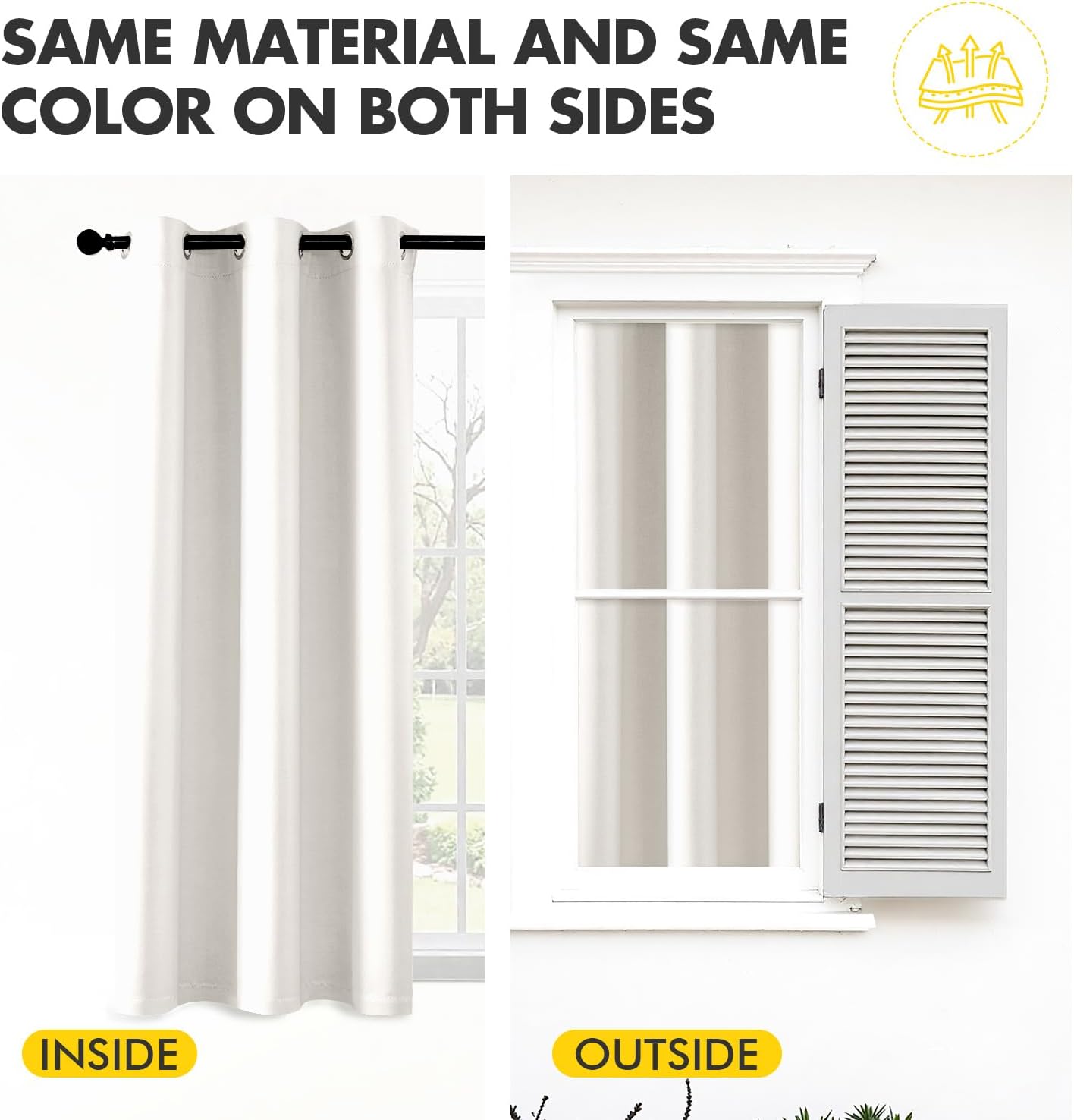 MIULEE Ivory Blackout Curtains - Thermal Insulated Room Darkening Drapes | 72-Inch Length, 2 Panels